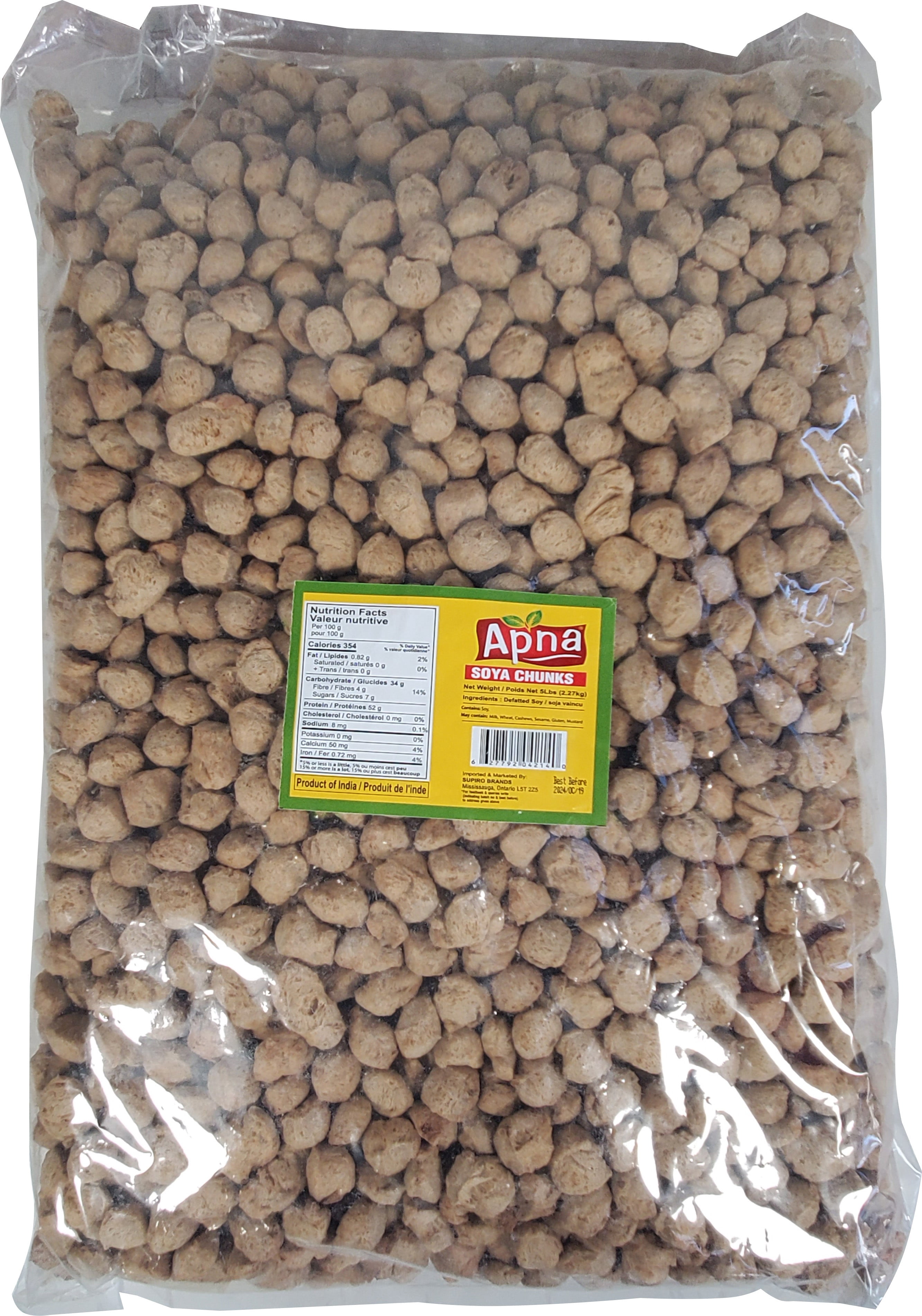 Apna - Soya Chunks - 5 lbs - 1ct - Nutrient-Dense Plant-Based Protein (1ct)