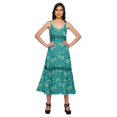 thumbnail image 1 of Moomaya Robe Longue Maxi Imprimée pour Femmes Sans Manches à Col en V Décontractée Évasée Kurta, 1 of 6