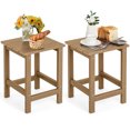 thumbnail image 1 of Gymax 2 Pcs Table d'Appoint Adirondack de Patio 14 Pieds' HDPE Carré Résistant aux Intempéries Jardin Brun, 1 of 5