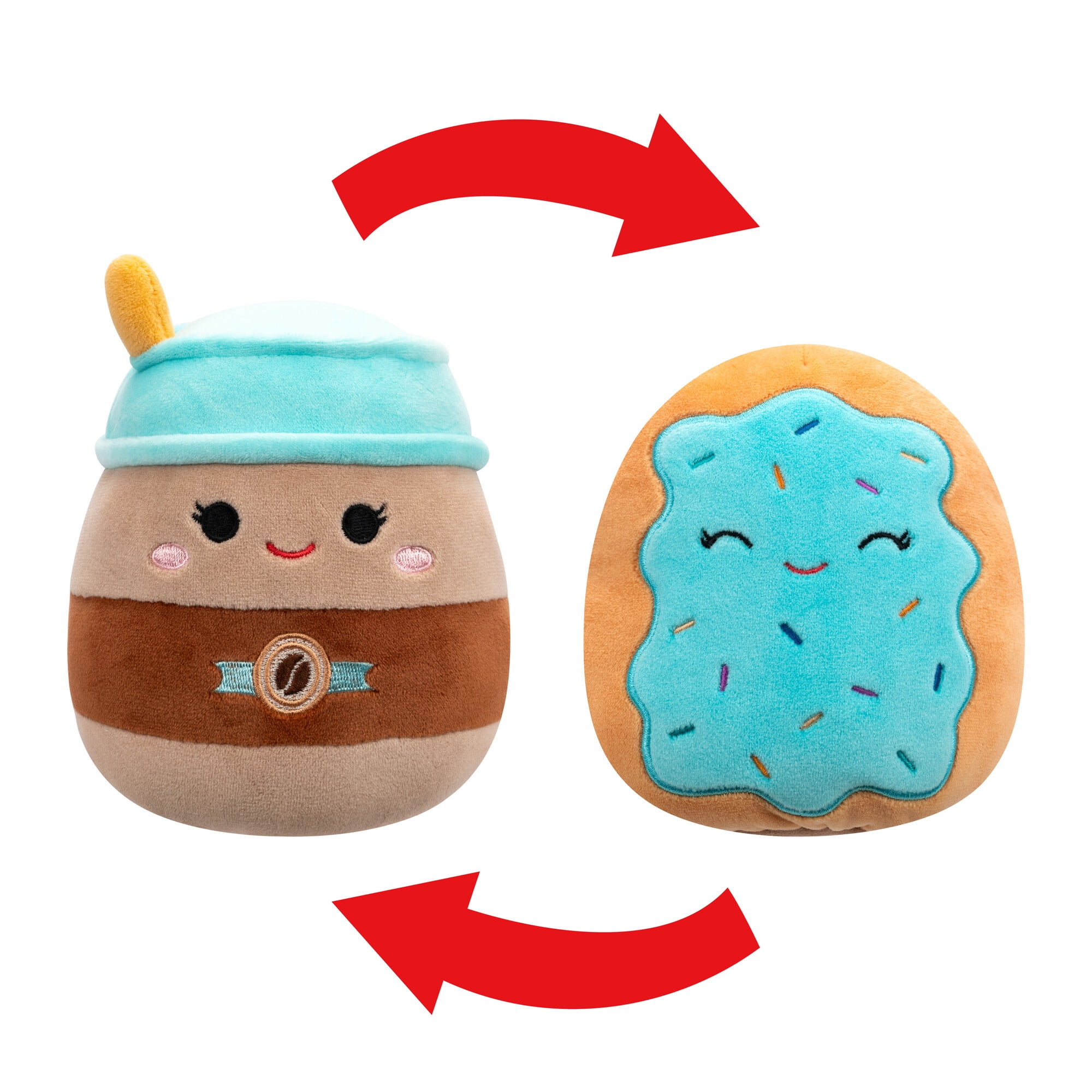 Squishmallows FlipAMallows Peluche Originale de 5 pouces - Hautely le café à emporter et Erissa la pâtisserie grillée - Petite Peluche Ultra Douce Officielle Jazwares