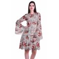 thumbnail image 1 of Moomaya Womens Long Sleeve Printed Knee Length Dress Flared Flowy Summer Dress, 1 of 6