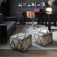 thumbnail image 2 of SIMPLIHOME Sweeney Square Pouf, Footstool, Upholstered in Blue, Natural Handloom Woven Wool and Cotton Pattern, for the Living Room, Bedroom and Kids Room, Boho, 2 of 2