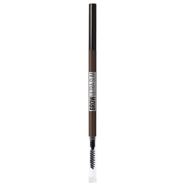 Maybelline New York Crayon à Sourcils Ultra Mince Brun avec Pointe Ultra Mince de 1,5 mm et Brosse Bobine Intégrée avec Capuchon Transparent, Conçu pour une Définition des Sourcils Précise et d'Apparence Naturelle et Convient au Soin Détaillé des Sourcils.