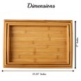 thumbnail image 2 of Plateau de Service pour Déjeuner en Bambou, 3 Pcs, avec Poignées, Ensemble de Plateaux de Service Emboîtables, 2 of 6