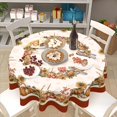 thumbnail image 3 of Nappe de l\'Action de Grâce Ronde 60 Pouces Citrouille d'Automne Récolte Décoration Nappe d'Extérieur Rustique Feuilles d'Érable d'Automne Housse de Table pour Salle à Manger Cuisine Fête des Fêtes Pique-Nique Maison Déco d'Automne, 3 of 6