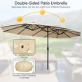 thumbnail image 3 of Gymax Parasol Jumeau de Patio Double Face de 15 Pi, Parasol de Marché Extra-Grand avec Base, Beige, 3 of 9