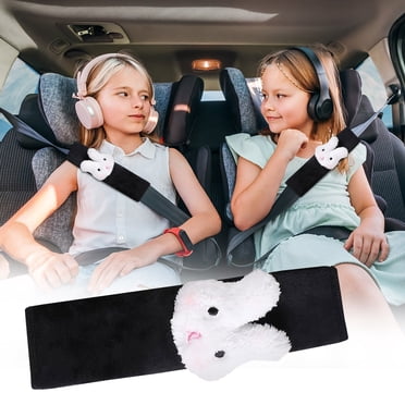 ddioayh Liquidation Mignons Coussinets de Ceinture de Sécurité Style Voiture Protecteur de Ceinture de Sécurité Sangle d'Épaule Courte Peluche Coussinets de Ceinture de Sécurité pour Garçons et Filles 2 Pcs