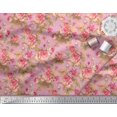 thumbnail image 3 of Soimoi Tissu en Poly Georgette à Carreaux, Imprimé Floral Feuilles et Roses au Mètre 52 Pouces de Large, 3 of 3