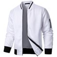 thumbnail image 3 of RXIRUCGD Man Solid Color Zipper Stand Collar Hoodie Coat, White, Size: 3XL, 3 of 6
