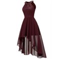 thumbnail image 3 of Gspmoly Robe pour Femme, Robe Sans Manches à Col Rond Ajourée Ajustée pour le Printemps et l'Été, Robe à Encolure Suspendue, Robes de Soirée pour Femmes, Cadeaux de Vacances, 3 of 6