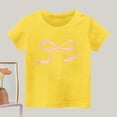 thumbnail image 2 of biudgviw T-Shirts pour Filles Tout-Petits en Coton Doux à Manches Courtes Col Ras du Cou T-Shirts Graphiques Hauts Décontractés d'Été 2-14 Ans, 2 of 3