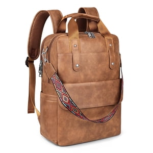 SYTRAH Sac à dos en cuir pour ordinateur portable 15.6 Sac pour ordinateur portable de pouce pour femmes, 3 IN 1 Sac d'ordinateur sac à main avec ceinture de sac d'épaule coloré pour le travail Travel College Moch