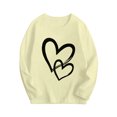 thumbnail image 1 of Plebaso Garçons Filles Manches Longues Hauts en Coton Imprimé Cœur Pull T-Shirts Enfants Blouses Décontractées Col Rond, 1 of 2