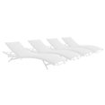 thumbnail image 1 of Modway Glimpse Modern Aluminum Patio Chaise Lounge Chair in White (Set of 4), 1 of 7