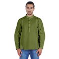 thumbnail image 1 of Atasi Chemise Henley Indienne pour Homme à Manches Longues, Décontractée, Col Mandarin, Courte Kurta, 1 of 7