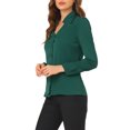 thumbnail image 4 of INSPIRE CHIC Chemise Élégante à Manches Longues Col en V pour Femmes P Vert, 4 of 7