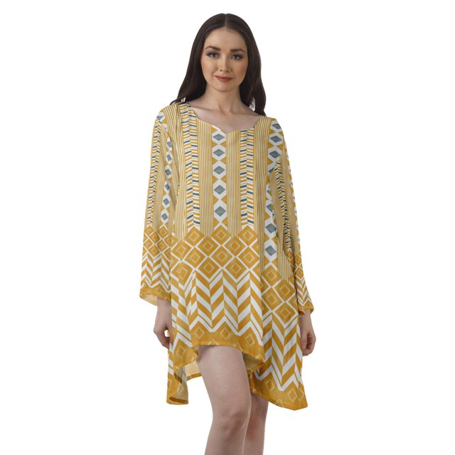 Moomaya Robe de Cocktail Imprimée à Manches Longues Tenues de Noël Robe Courte pour les Fêtes