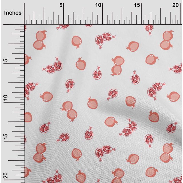oneOone Cotton Poplin Fabric Pomegranate Fruit Printed Craft Fabric BTY 42 Inch Wide