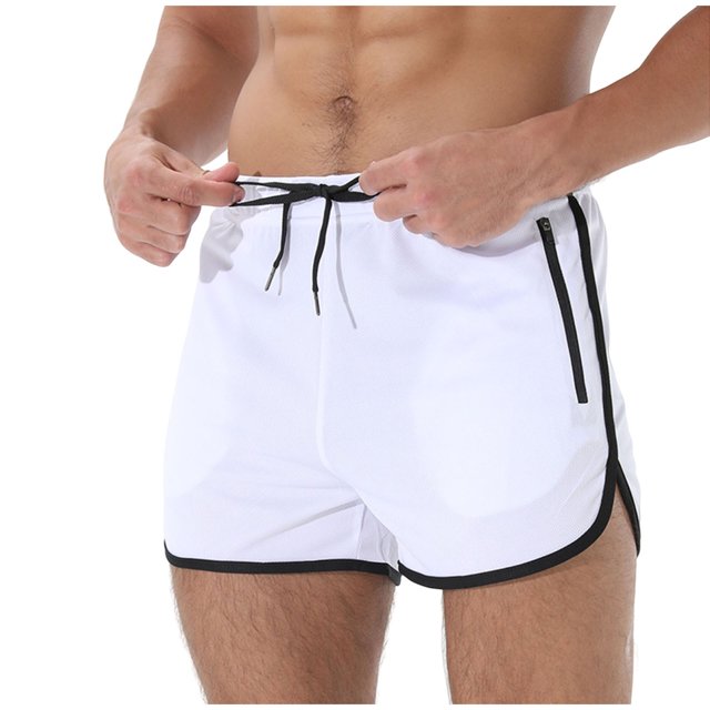 ohmzyzo Men's Running Shorts 3 Inch Quick Dry Gym Athletic Jogging Shorts with Zipper Pockets