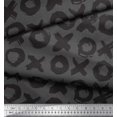 thumbnail image 3 of Soimoi Gray Silk Fabric Circle & Cross Geometric Print Fabric by the Yard 42 Inch Wide, 3 of 4