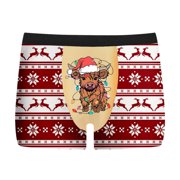FhsagQ Underwear Men's Underwear Boxers Xxl Super Fit Christmas Animal Underpants for Men Mens Underwear Boxers Briefs Pack Super Fit Black Men's Underwear Cotton Briefs Super Fit Red XL