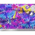 thumbnail image 3 of Soimoi Blue Rayon Fabric Colorful Butterfly Print Fabric by Yard 42 Inch Wide, 3 of 5