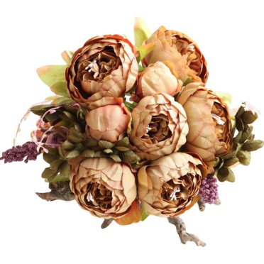 Yhmxh Fake Plants,Artificial Plants Outdoor,Fake Flowers,Home Decor,Spring Decor 1 Bouquet Vintage Artificial Peony Silk Flowers Bouquet For Decoration Desktop Pendant