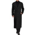 thumbnail image 2 of INSPIRE CHIC Men's Winter Pea Coat Notch Lapel Double Breasted Solid Color Overcoat L Black, 2 of 7