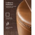 thumbnail image 3 of 360° Swivel Bar Stool, Height Adjustable Barstool with Storage, Synthetic Leather with Stitching, Mid-Century Modern, Kitchen Bar, Brown, 3 of 6