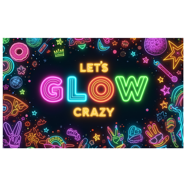 Neon Lights Glow Party Banner Retro Design Disco Theme for Birthday Party Indoor Decoration Dance Event
