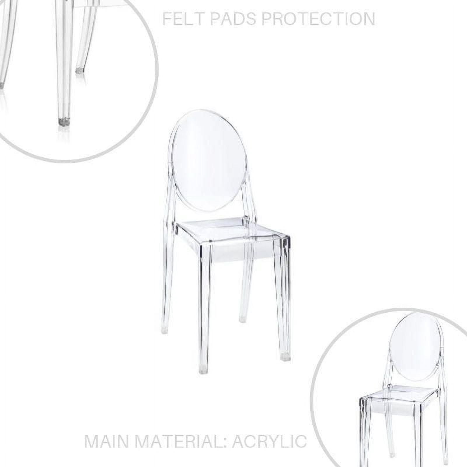 Modern Ghost Side Chair – Transparent Clear Acrylic Dining Chair with Durable Design, Stackable for Dining or Accent Spaces