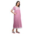 thumbnail image 2 of Moomaya Chemise de Nuit Maxi Boutonnée à Manches Courtes Imprimée pour Femmes en Coton, 2 of 5