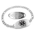 thumbnail image 1 of MedicEngraved Stainless Steel Custom Medical Alert Bracelet - 5mm Figaro Link, 1 of 8