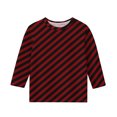 thumbnail image 3 of MeetoTime T-Shirt à Manches 3/4 Rayé Imprimé pour Enfants Col Rond Décontracté Ample Blouses pour Garçons Filles 3-12 Ans, 3 of 4