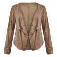 thumbnail image 4 of CEHVOM Cardigan Court en Velours Imitation Peau de Daim Uni à Revers pour Femme, 4 of 5