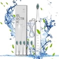 thumbnail image 1 of Electric Toothbrush with 6 Replacement Heads, 5 Cleaning Modes and Smart Timer, IPX7 Waterproof, USB Rechargeable, for Comprehensive Oral Care, 1 of 7