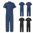 thumbnail image 2 of Salopette à Fermeture Éclair pour Hommes, Col à Revers, Combinaison une Pièce de Couleur Unie, Costume Mince et Respirant, 2 of 10