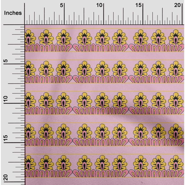 oneOone Tissu Polyester Lycra Tissu Imprimé Floral en Blocs 1 Yard 56 Pouces de Large