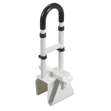 Drive Medical White Adjustable Height Bathtub Grab Bar Safety Rail
