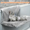 thumbnail image 4 of Cat Pet Animal Hanging Luxury Radiator Bed Warm Fleece Basket Cradle Hammock Metal Iron Frame, 4 of 8