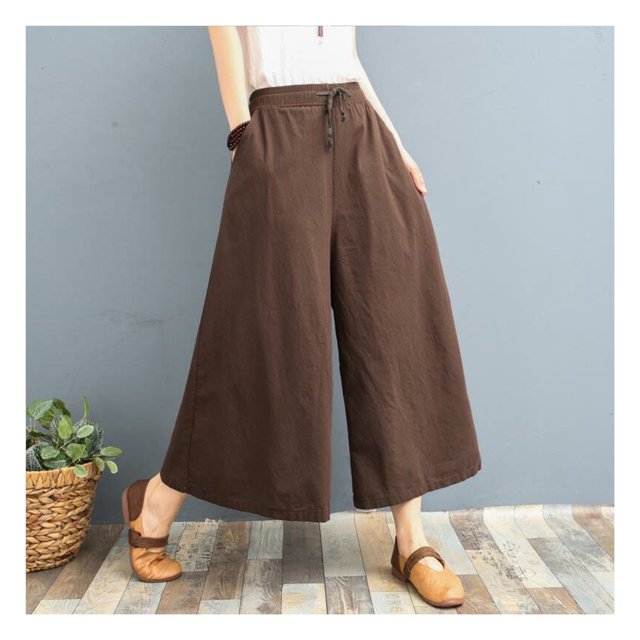 Women's Ramie Trousers Loose Comfortable Lightweight Pant for Summer Spring