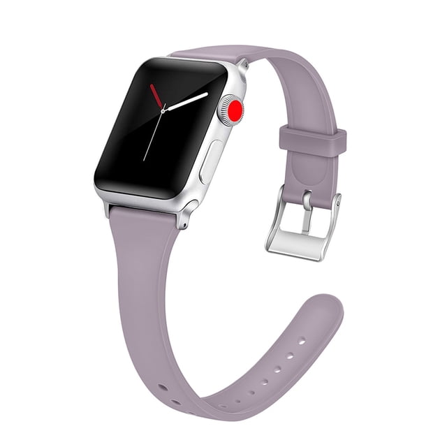 XMYDS Bracelet de Montre en Silicone à Dégagement Rapide, Bracelets Réglables pour Apple IWatch Series SE/1/2/3/4/5/6 pour Femmes - Violet Pâle