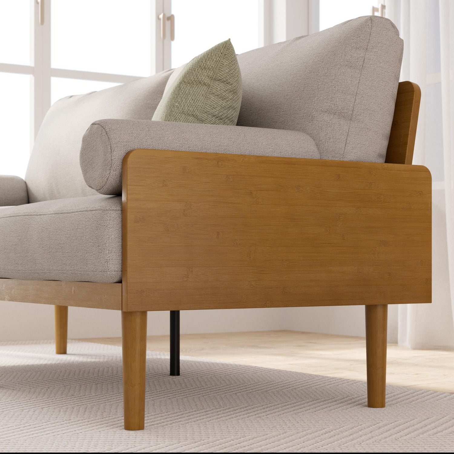 Zinus Denzel 68 inch 3 Seat Bamboo Sofa