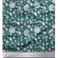 thumbnail image 1 of Soimoi Rayon Fabric Leaves & Floral Block Printed Fabric 1 Yard 42 Inch Wide, 1 of 3