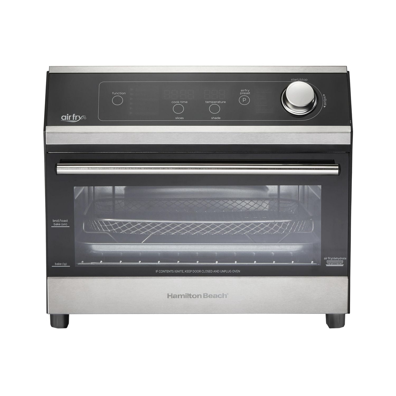 Hamilton Beach Digital Air Fryer Toaster Oven, 6-Slice Capacity, 1800 Watts, Black with Stainless Steel Accents (31220)