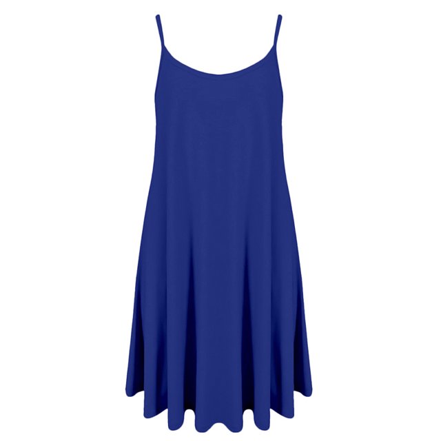 DYMADE Robe Débardeur d'Été Sans Manches Décontractée à Bretelles Spaghetti Couleur Unie pour Femmes