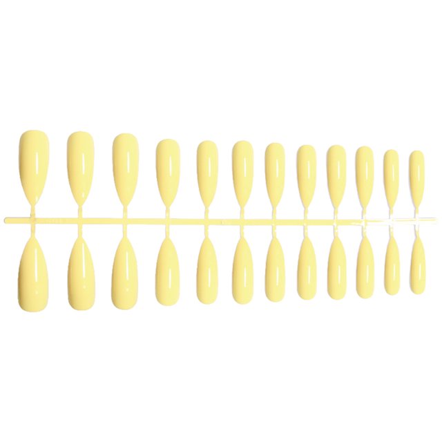 1 Set False Nails Wear-resistant Fashionable Classic Trend Different Colors Exquisite Appearance Distinctive Fake Accessories SM17-2249 Yellow