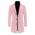 thumbnail image 1 of INSPIRE CHIC Manteau Trench pour Homme Coupe Ajustée Revers Cranté Simple Boutonnage Pardessus Rose m, 1 of 6
