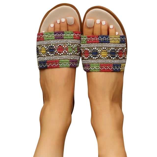 Cameland Large Size Small Fragrant Pearl Flat Slippers Fashionable Versatile Female Celestial Style Fish Mouth Shoes