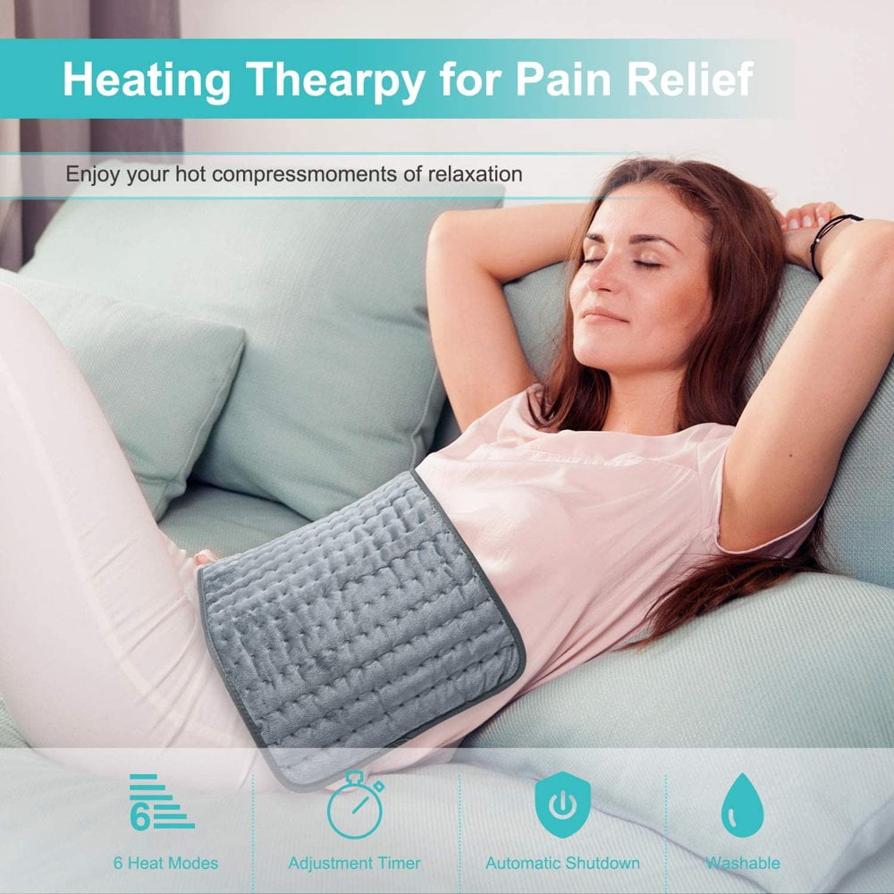 Heating Pad for Back Pain Relief - Electric Heat Therapy Blanket 12”x24”Auto Shut Off Moist Dry Hot Wrap for Shoulder Foot Knee Leg Muscle Pain